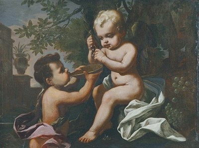 Lot 1021 - Italian School 17th Century Christ and John...