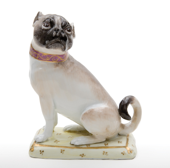 Lot 1691 - Meissen Porcelain Pug Dog Modeled by J.J....