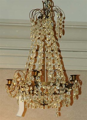 Lot 457 - Louis XVI Style Gilt Metal and Glass Six-Light...