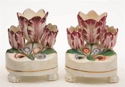 Lot 1589 - Pair of Staffordshire Earthenware Inkwells...