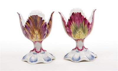Lot 1590 - Pair of Hochst Porcelain Tulip-Form Egg Cups...