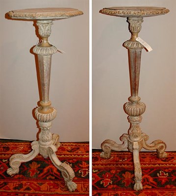 Lot 1144 - Pair of Continental Baroque Carved Oak Candle...