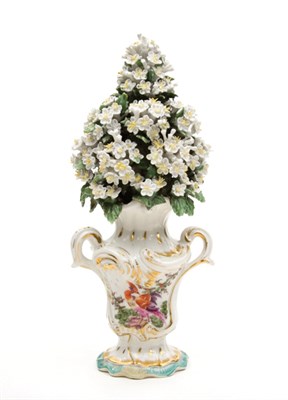 Lot 1195 - English Porcelain Flower Filled Vase Probably...
