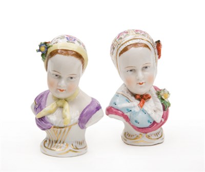 Lot 1553 - Assembled Pair of Continental Porcelain...
