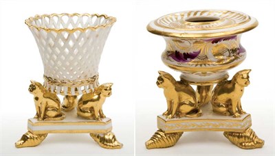 Lot 1513 - Derby Porcelain Inkwell Circa 1820 Formed as a...