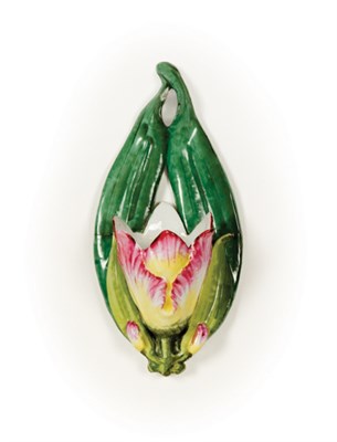 Lot 1581 - Continental Porcelain Tulip-Form Wall Vase...