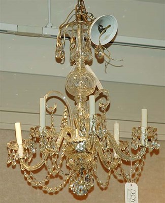 Lot 450 - George III Style Cute Glass Six-Light Chandelier