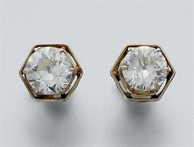 Lot 409 - Pair of Diamond Stud Earrings