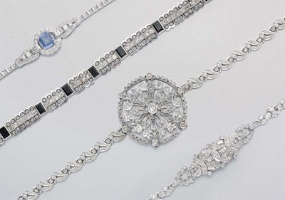 Lot 72 - Four Diamond and Gem-Set Bracelets