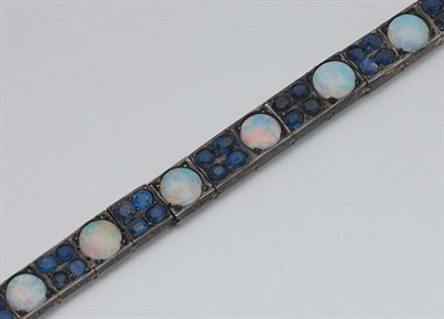 Lot 164 - Antique Opal and Sapphire Bracelet