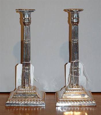 Lot 1216 - Pair of George III Silver Plated Candlesticks...