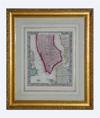 Lot 4114 - S. Augustus Mitchell PLAN OF NEW YORK &C. Hand-...