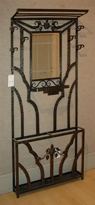 Lot 1245 - French Wrought Iron Mirrored Hall Stand Height...