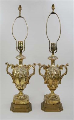 Lot 1385 - Pair of Continental Baroque Gilt-Wood Urns...