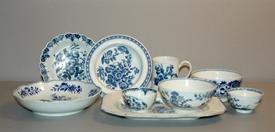 Lot 1532 - Group of Worcester Blue and White Porcelain...