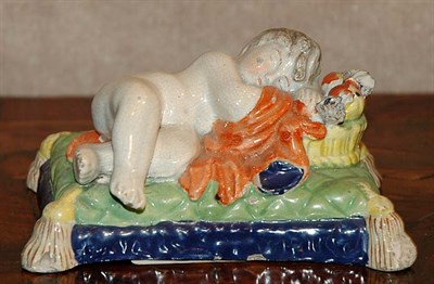 Lot 1409 - Staffordshire Glazed Earthenware Figure of a...
