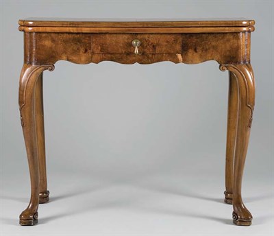 Lot 478 - Queen Anne Style Walnut Fold-Over Games Table...
