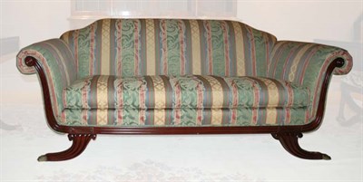 Lot 481 - Classical Style Upholstered Mahogany Sofa...