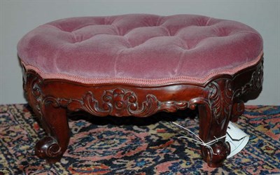 Lot 1523 - Louis XV Style Carved Mahogany Footstool...