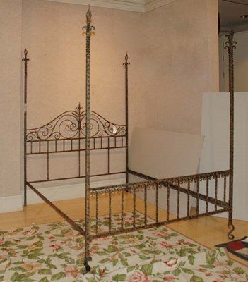 Lot 203 - Neoclassical Style Patinated-Metal Four-Poster...