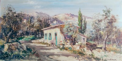 Lot 1075 - Lucien Potronat French, b. 1889 Cottage by the...