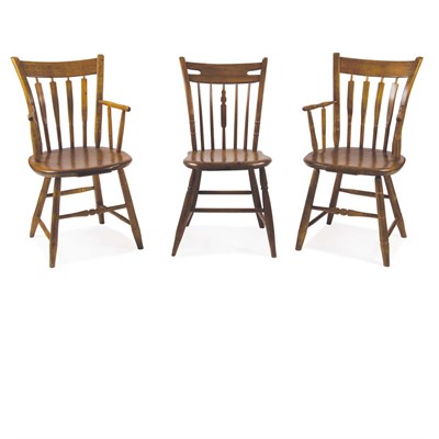 Lot 199 - Three American Arrow Back Side Chairs...