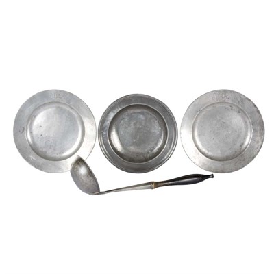 Lot 204 - Pair of English Pewter Plates Samuel Ellis,...