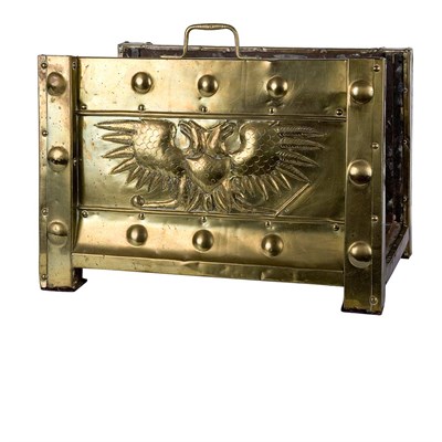 Lot 194 - Arts and Crafts Style Brass Log Rest Each side...
