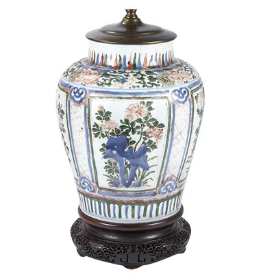 Lot 500 - Chinese Wucai Glazed Porcelain Vase Mounted as...