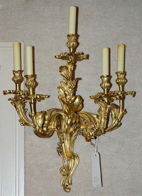 Lot 382A - Louis XV Style Gilt-Metal Five-Light Sconce