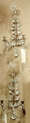 Lot 507 - Pair of Silvered Metal Leaf Decorated...