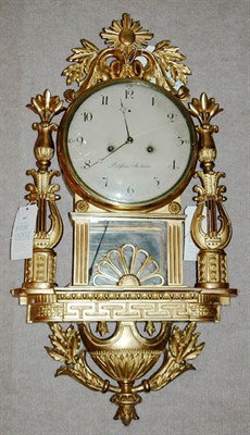 Lot 1097 - Swedish Neoclassical Gilt-Wood Wall Clock...