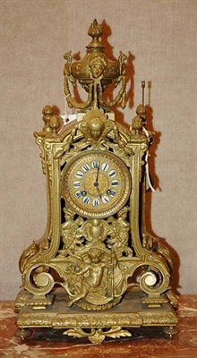 Lot 3666 - Louis XVI Style Gilt-Metal Mantel Clock H&F,...