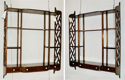 Lot 4371 - Pair of George III Mahogany Hanging Shelves...