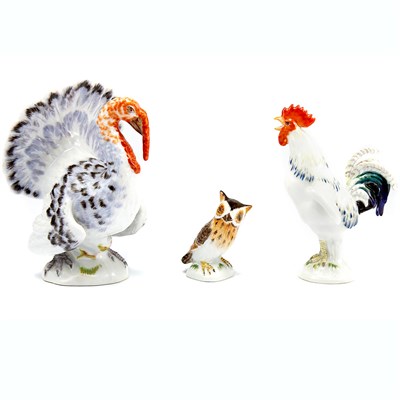 Lot 529 - Group of Meissen Porcelain Figures of Birds...