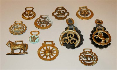 Lot 4526 - Miscellaneous Group of Brass Equestrian Theme...