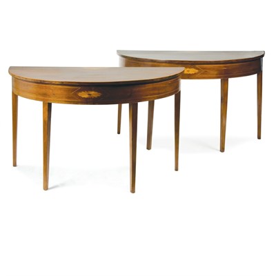 Lot 220 - Pair of George III Satinwood Inlaid Mahogany...