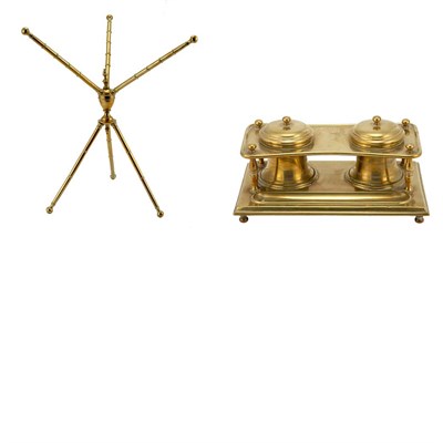 Lot 596 - Victorian Brass Double Inkwell 19th Century...