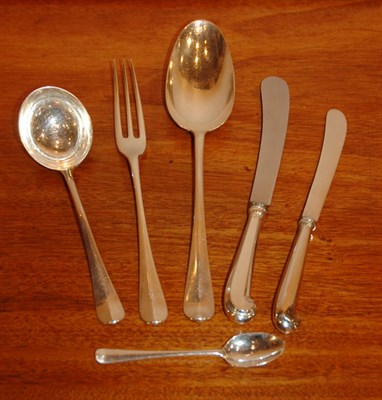 Lot 1221 - Assembled George III Style Silver Flatware...