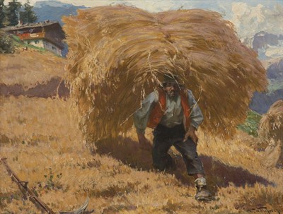 Lot 2031 - Josef Wopfner Austrian, 1843-1927 Harvest in...