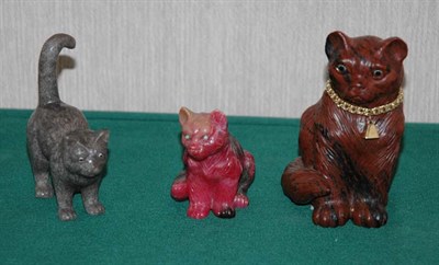 Lot 4787 - Group of Three Carved Hardstone Figures of...