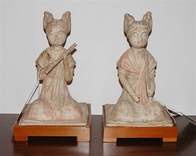 Lot 1508 - Pair of Chinese Tang Style Pottery Female...