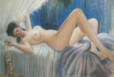 Lot 1057 - John LaPresle 20th Century Reclining Nude with...