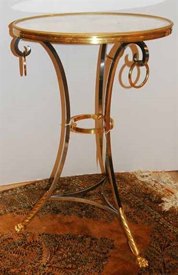 Lot 343 - Neoclassical Style Marble Top Patinated-Metal...