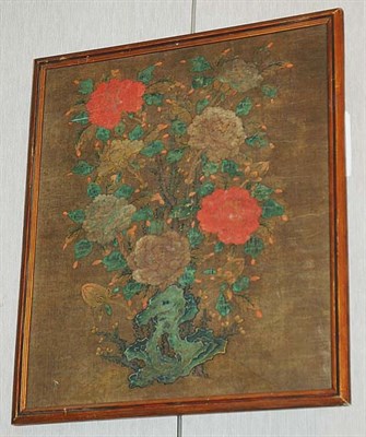 Lot 1159 - Framed Korean Color on Silk Painting Depicting...