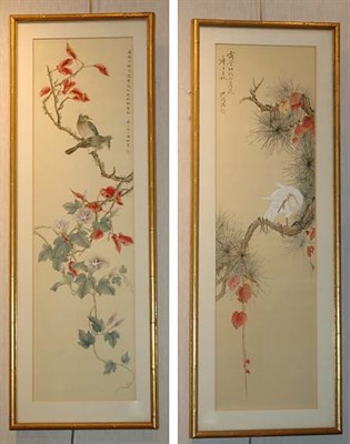 Lot 1132 - Two Framed Chinese Bird and Flower Paintings...