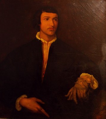 Lot 1082 - After Titian Man with a Glove Oil on canvas 39...
