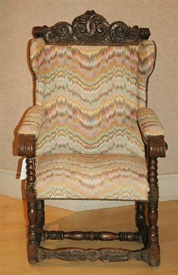Lot 1237 - Jacobean Style Carved Oak Hall Chair