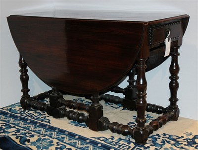 Lot 1416 - Jacobean Style Rosewood and Mahogany Drop-Leaf...