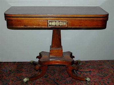 Lot 233 - Regency Style Brass Inlaid Mahogany Fold-Over...